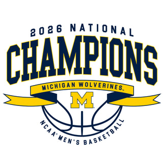 Michigan 2026 Basketball National Champions Ribbon Wings Crewneck - White