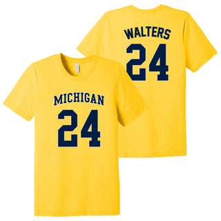 Michigan NIL Walters 24 Canvas Triblend T-Shirt - Yellow Gold