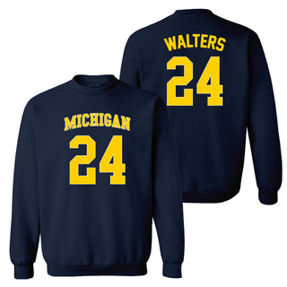 Michigan NIL Walters 24 Crewneck Sweatshirt - Navy