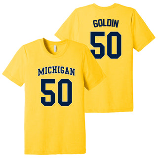 Michigan NIL Goldin 50 Canvas Triblend T-Shirt - Yellow Gold