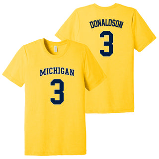 Michigan NIL Donaldson 3 Canvas Triblend T-Shirt - Yellow Gold