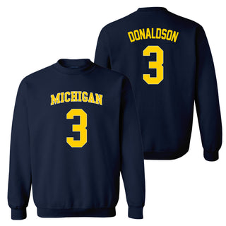 Michigan NIL Donaldson 3 Crewneck Sweatshirt - Navy