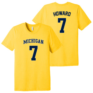 Michigan NIL Howard 7 Canvas Triblend T-Shirt - Yellow Gold