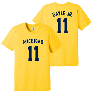 Michigan NIL Gayle Jr 11 Canvas Triblend T-Shirt - Yellow Gold