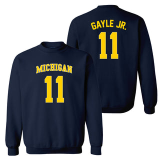 Michigan NIL Gayle Jr 11 Crewneck Sweatshirt - Navy