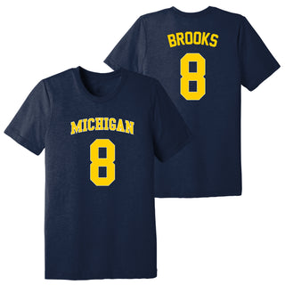 Michigan NIL Brooks 8 Canvas Triblend T-Shirt - Solid Navy