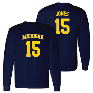 Michigan NIL Jones 15 Long Sleeve - Navy