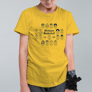 Michigan NIL Basketball Team Composite 25-26 Youth T-Shirt - Daisy