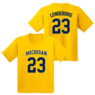 Michigan NIL Basketball Lendeborg 23 Youth T-Shirt - Daisy