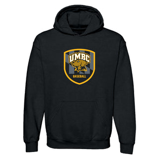 UMBC Retrievers Shield Logo Baseball Hoodie - Black