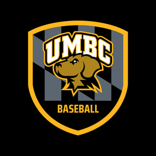 UMBC Retrievers Shield Logo Baseball Hoodie - Black