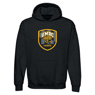 UMBC Retrievers Shield Logo Lacrosse Hoodie - Black