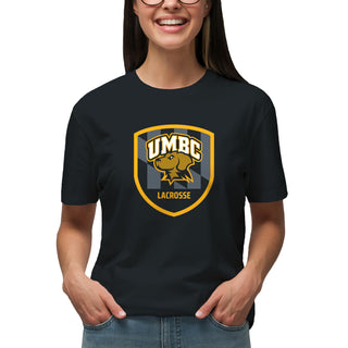 UMBC Retrievers Shield Logo Lacrosse T-Shirt - Black