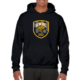 UMBC Retrievers Shield Logo Womens Lacrosse Hoodie - Black