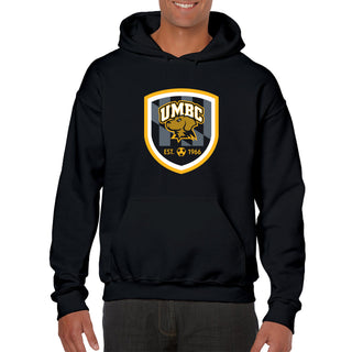 UMBC Retrievers Shield Logo Soccer Hoodie - Black