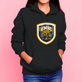 UMBC Retrievers Shield Logo Soccer Hoodie - Black