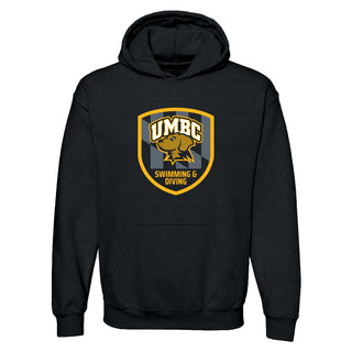 UMBC Retrievers Shield Logo Swimming & Diving Hoodie - Black