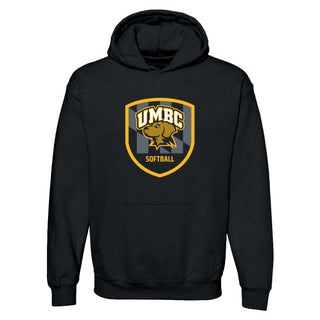 UMBC Retrievers Shield Logo Softball Hoodie - Black