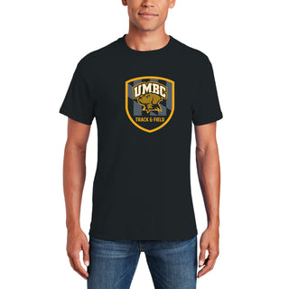 UMBC Retrievers Shield Logo Track & Field T-Shirt - Black