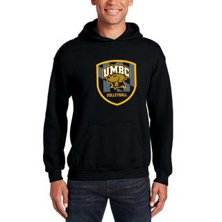 UMBC Retrievers Shield Logo Volleyball Hoodie - Black