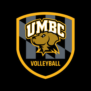 UMBC Retrievers Shield Logo Volleyball T-Shirt - Black