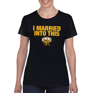 UMBC Retrievers I Married Into This Women's T-Shirt - Black