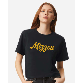 Missouri Tigers Script Logo AmApp Womens Fine Jersey Boxy Tee