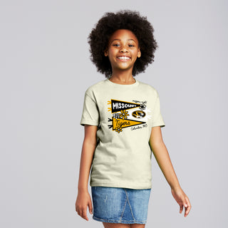 Missouri Tigers Cute Pennant Youth T-Shirt - Off White