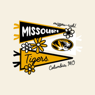 Missouri Tigers Cute Pennant AmApp Womens Fine Jersey Boxy Tee - Creme