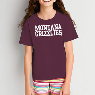 Montana Grizzlies Basic Block Youth T-Shirt - Maroon