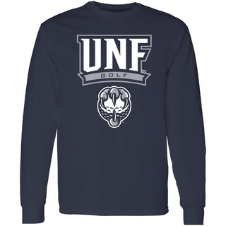 North Florida Ospreys Arch Logo Golf Long Sleeve T-Shirt - Navy