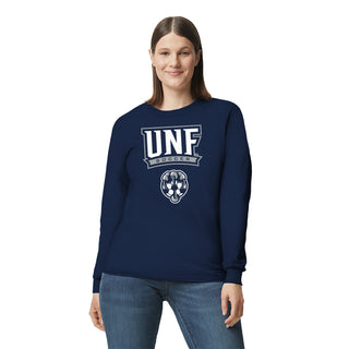 North Florida Ospreys Arch Logo Soccer Long Sleeve T-Shirt - Navy