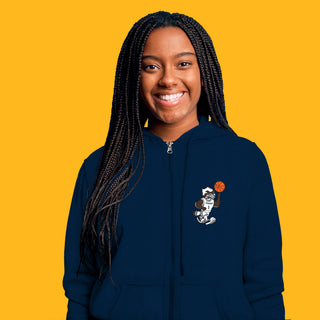 North Florida Ospreys Basketball Mascot LC Zip Hoodie - Navy