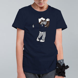 North Florida Ospreys Golf Mascot Youth T-Shirt - Navy