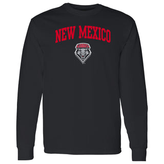 University of New Mexico Lobos Arch Logo Cotton Long Sleeve T-Shirt - Black