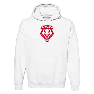 University of New Mexico Lobos Primary Logo Cotton Hoodie - White