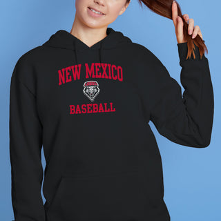 New Mexico Lobos Arch Logo Baseball Hoodie - Black