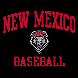 New Mexico Lobos Arch Logo Baseball Hoodie - Black