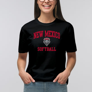 New Mexico Lobos Arch Logo Softball T-Shirt - Black