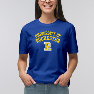 University of Rochester Yellowjackets Arch Logo Short Sleeve T Shirt - Royal