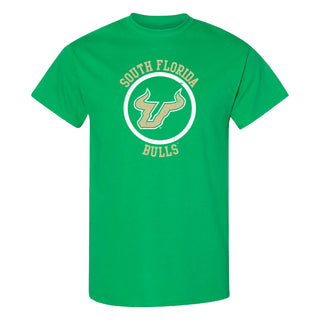 South Florida Bulls Distressed Circle Logo T-Shirt - Irish Green