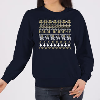 United States Naval Academy Holiday Sweater Sweatshirt - Navy