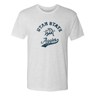 Utah State Aggies Retro Script NLA Triblend T-Shirt - Heather White
