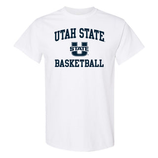 Utah State Aggies Arch Logo Basketball T-Shirt - White