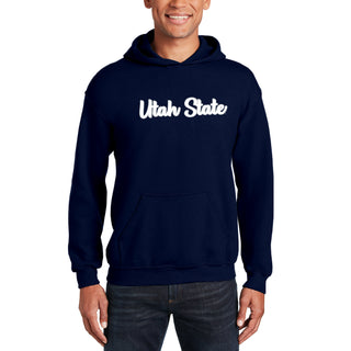 Utah State Aggies Basic Script Hoodie - Navy