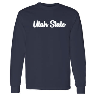 Utah State Aggies Basic Script Long Sleeve - Navy