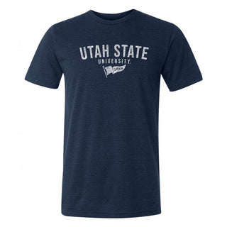 Utah State Aggies Distressed Year Banner Triblend T-Shirt - Solid Navy