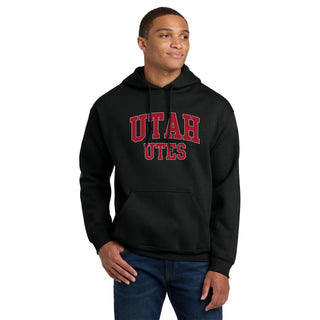 Utah Utes Front Back Print Hoodie - Black
