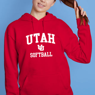 Utah Utes Arch Logo Softball Hoodie - Red