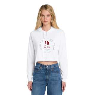 Utah Roundabout Women’s Cropped Fleece Hoodie - White
